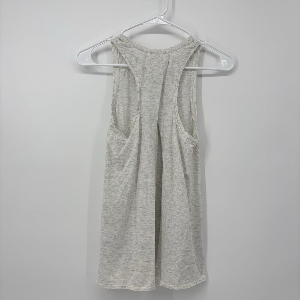 Lululemon Tie Tank Top Womens Size 4 Heather Gray *Read* Gym Athletic - Picture 2 of 7